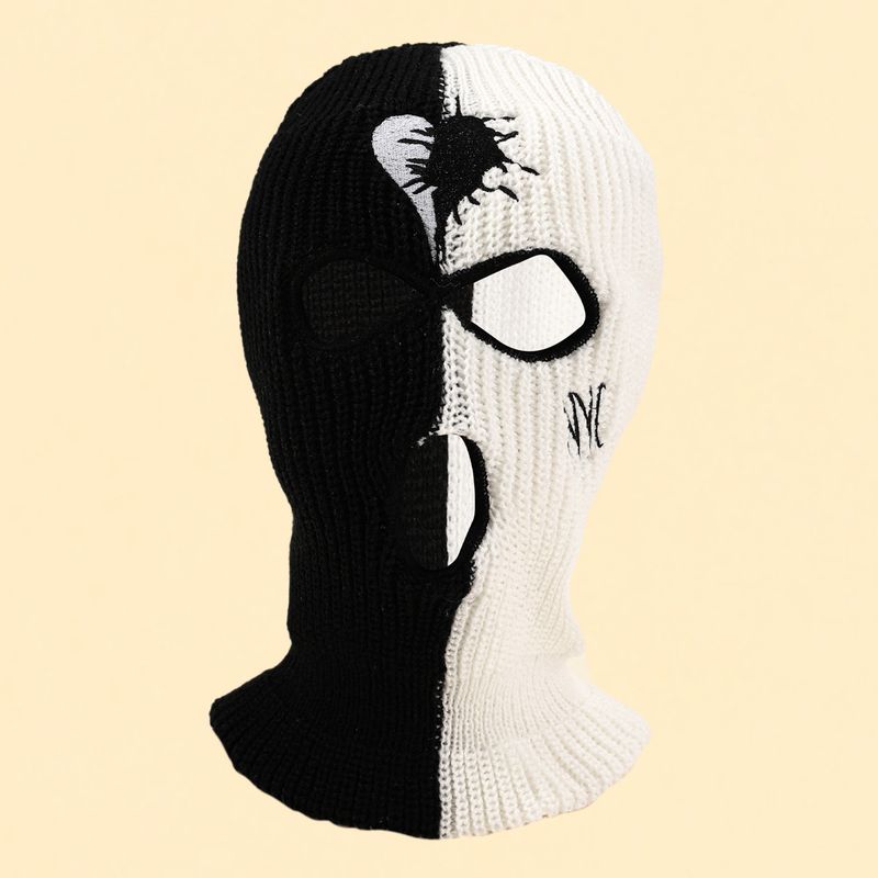 Berretto unisex lavorato a maglia con tre fori, caldo cappello invernale per uomo e donna, berretto elastico in acrilico per sport all'aria aperta, protezione solare_voghion.com