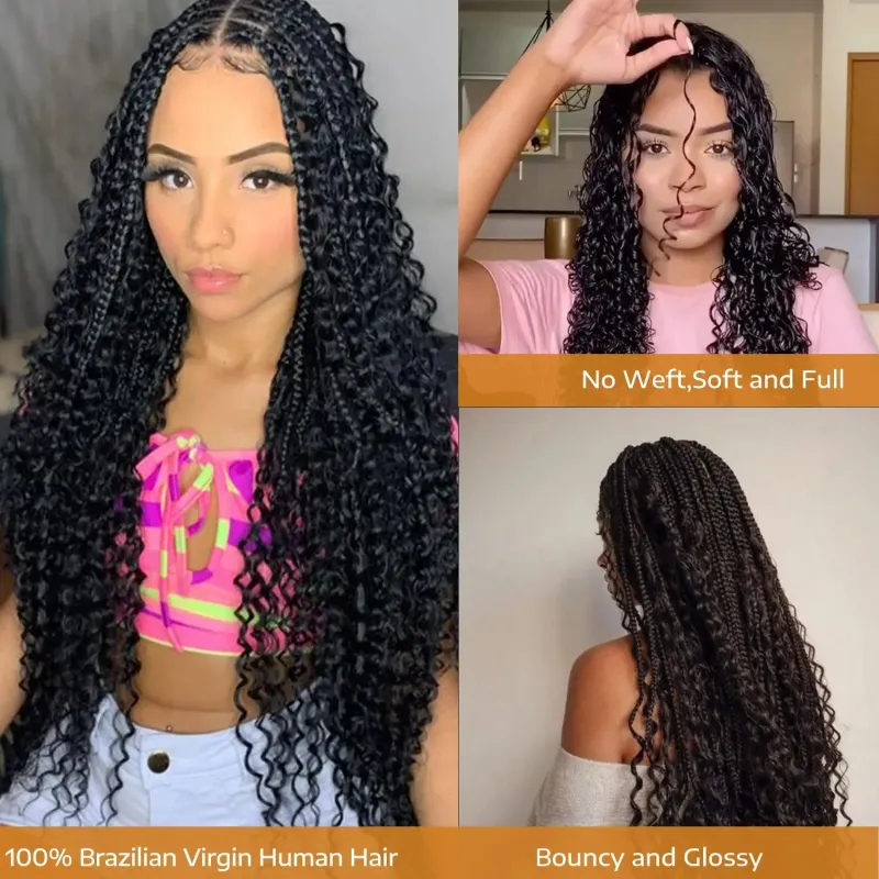 Natural Color Human Hair Bulk Deep Wave No Weft Hair Extension For Braiding_voghion.com