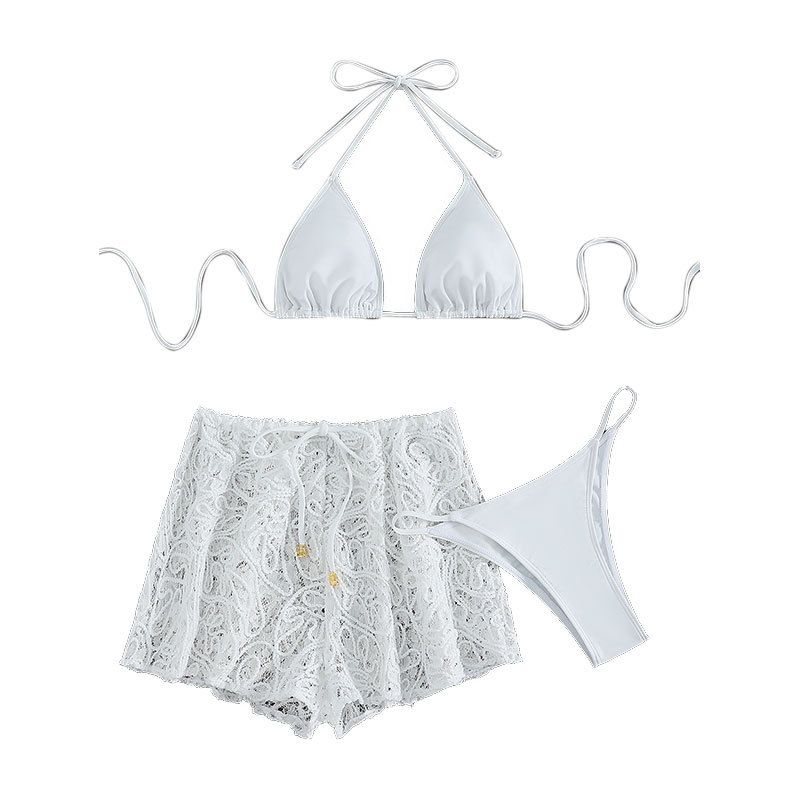 Verve 2025 Nouveau short de bain en maille à lacets Maillot de bain deux pièces Ensemble sexy trois pièces Maillots de bain Bikini_voghion.com