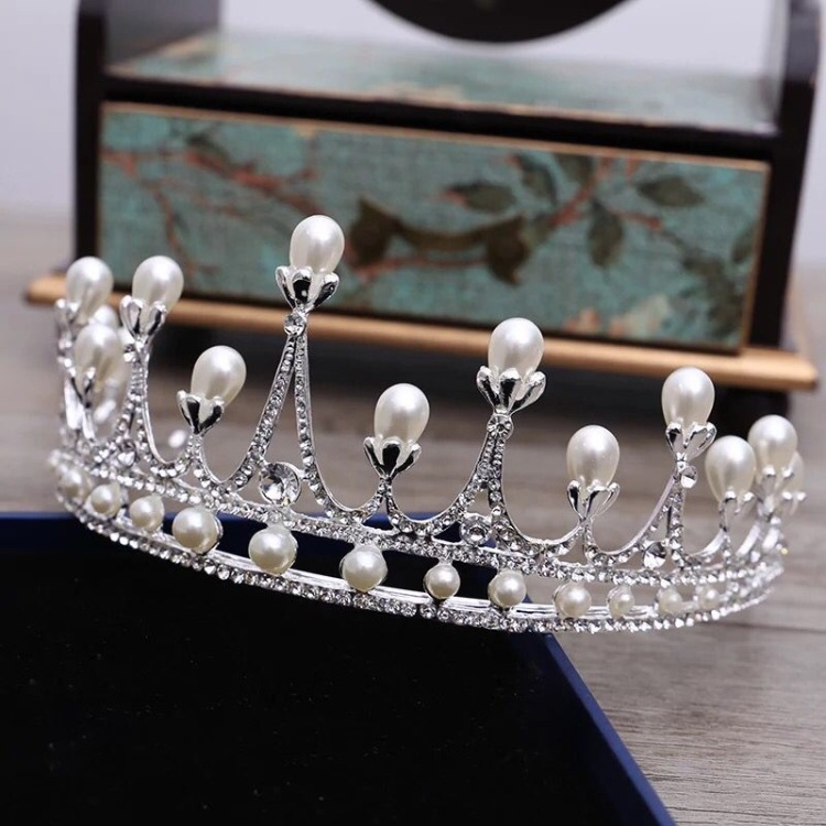 Couronne de mariée princesse coréenne, diadème en perles blanches, accessoires pour robe de mariée, vente directe d'usine, nouvelle collection_voghion.com