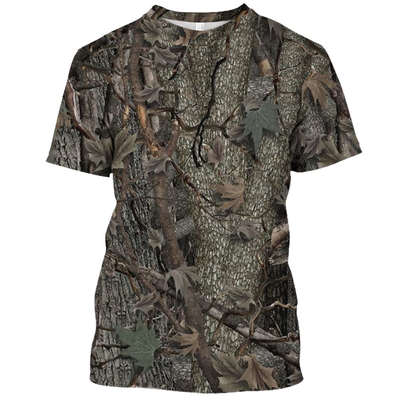 Outdoor Camouflage Jungle Camo Sommer Herren T-Shirt Lustiges O-Ausschnitt Schnelltrocknend Lose Jagd Tough Guy Persönlichkeit Kurzarm Top_voghion.com