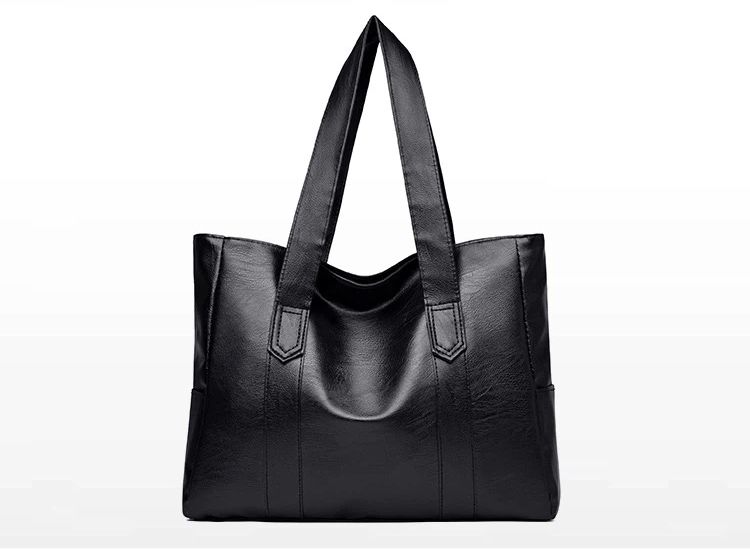 Women's Bag Source Simple New PU Soft Leather Trend European And American Zipper Tote Bag Large Capacity Shoulder Bag_voghion.com
