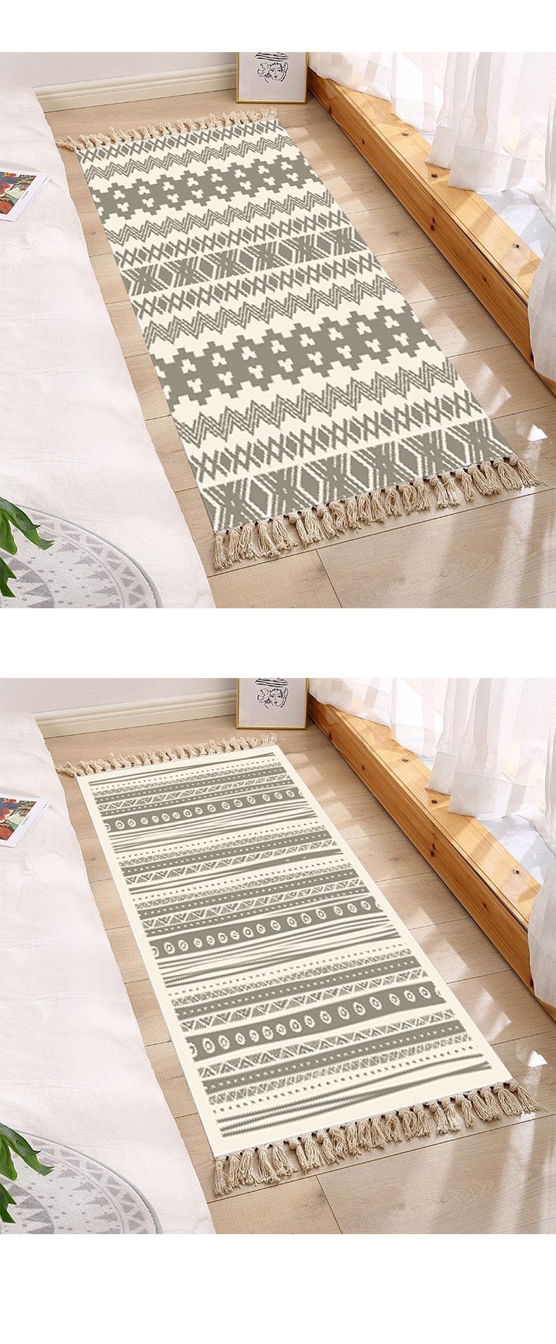 Home Textile Moroccan Corrugated Polyester Cotton Handmade Tassel Woven Carpet Plain Simple Spring And Summer Outdoor Picnic Camping Blanket_voghion.com