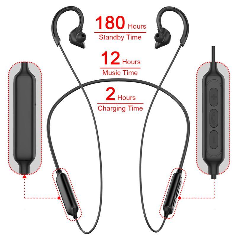 Musikkhodesett Løpehodetelefoner Halsbånd Sport X1 Bluetooth-kompatibel Stereo Trådløs_voghion.com