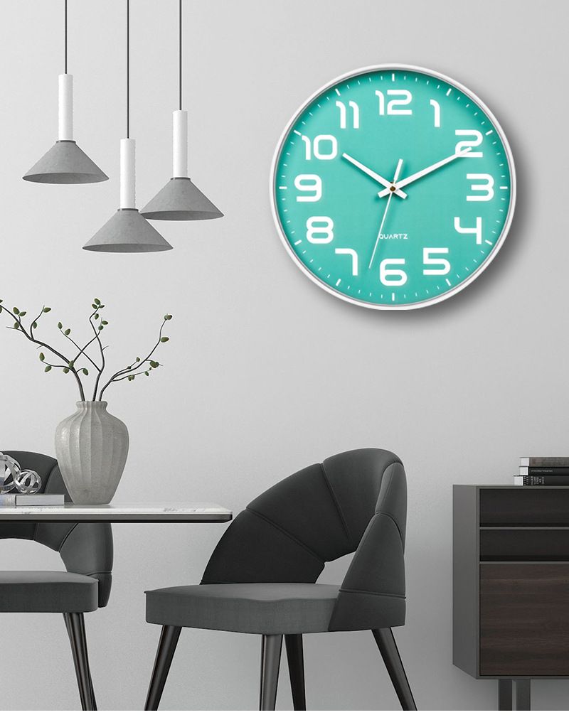 Silent Quartz Wall Clock – Modern Round Design, Battery-Powered, No-Drill Hanging For Living Room, Bedroom & Office (Multiple Colors & Sizes)_voghion.com