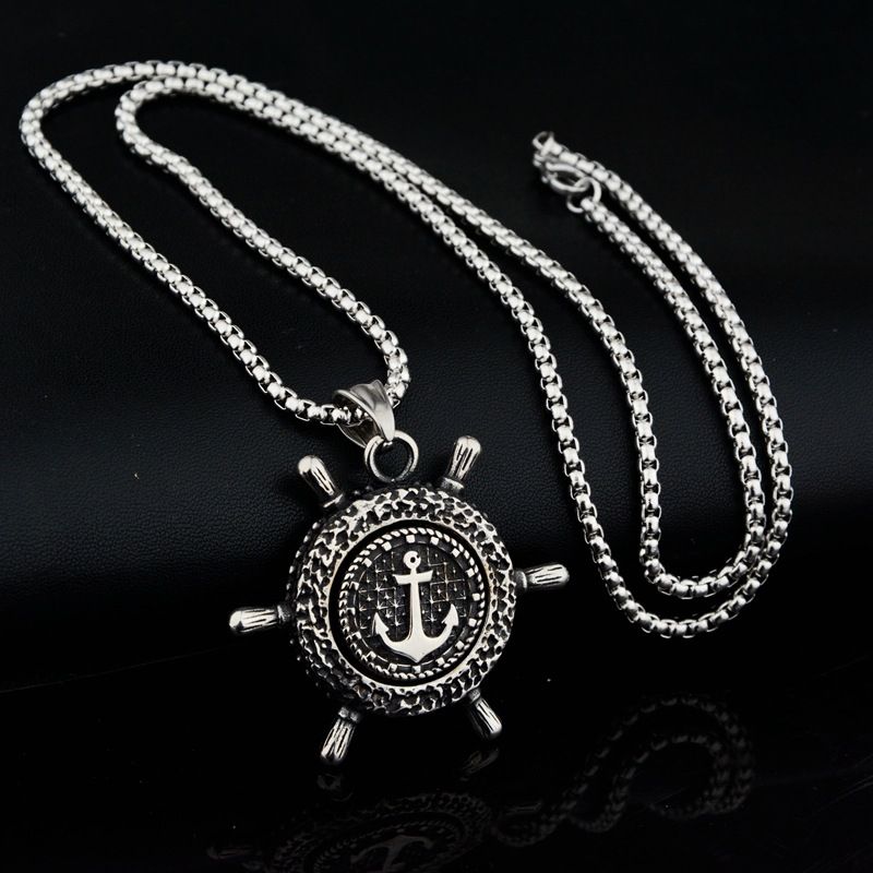 Nuovo pedale rotante con timone, collana versatile in acciaio al titanio hip-hop, accessori di coppia personalizzati per me_voghion.com