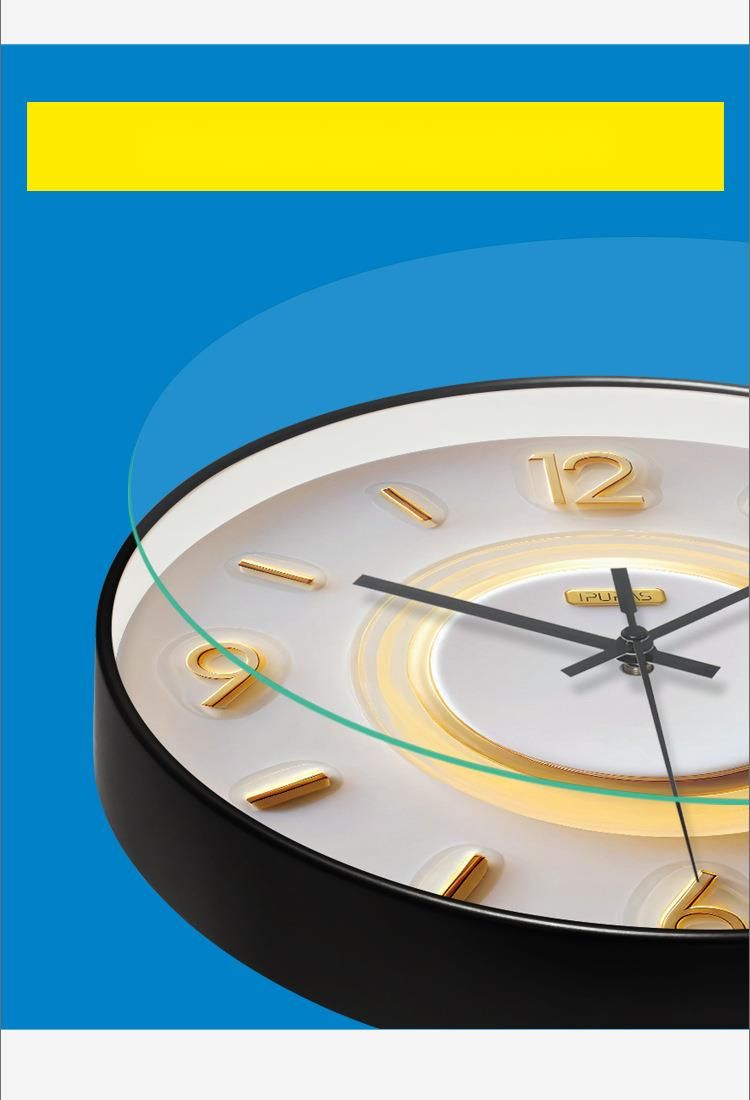 Yipula 7268 Silent Fashion Creative Bedroom Living Room Sweep Second Simple Light Luxury Wall Quartz Clock_voghion.com