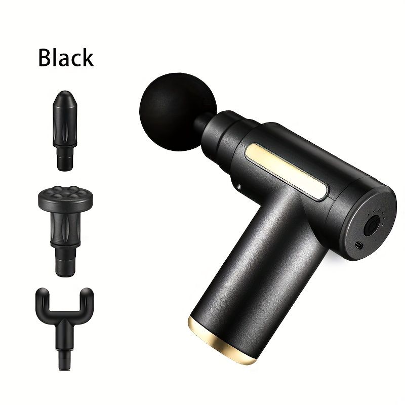 Pistolet de massage à percussion musculaire, masseur de tissus profonds portatif rechargeable de type C pour soulager les douleurs du cou et du dos_voghion.com