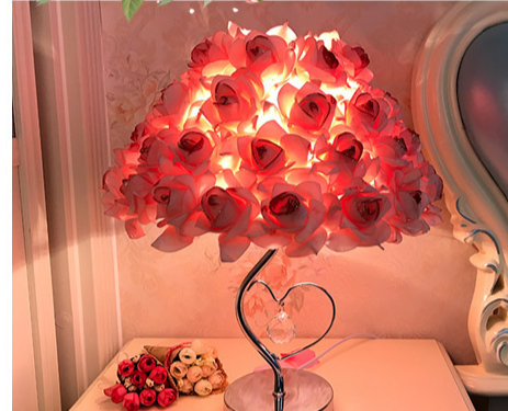 Lampada da tavolo a LED con rose, stile europeo semplice e creativo, per camera da letto, matrimonio, principessa, accogliente, regalo di compleanno_voghion.com