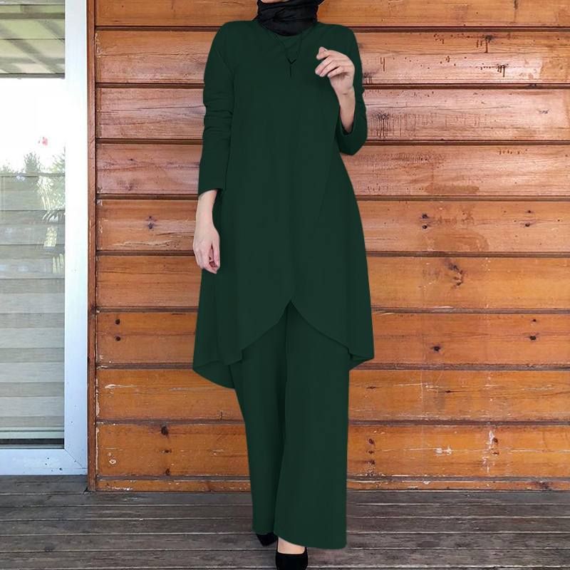 women's clothing new casual loose solid color suit two-piece suit_voghion.com