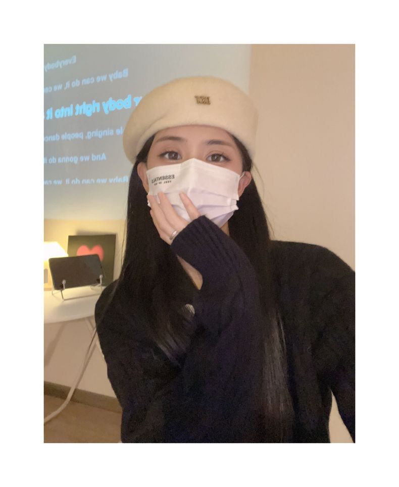 Women's Berets irregular beret women's autumn and winter face-showing small-shaped beret white woolen painter's hat_voghion.com