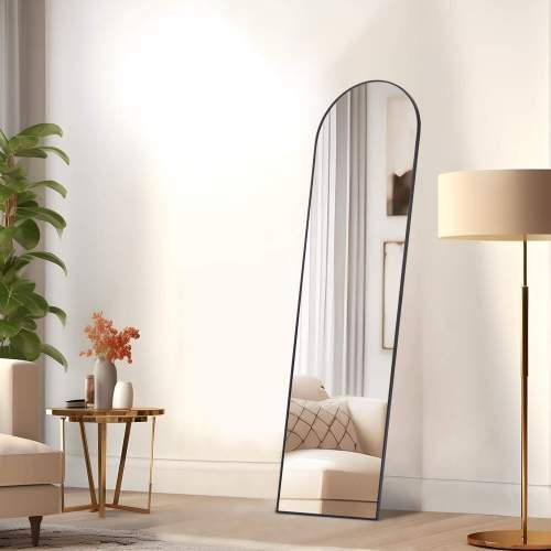 Floor Standing Mirror, Wall Mirror With Stand Aluminum Alloy Thin Frame,21''*64''_voghion.com