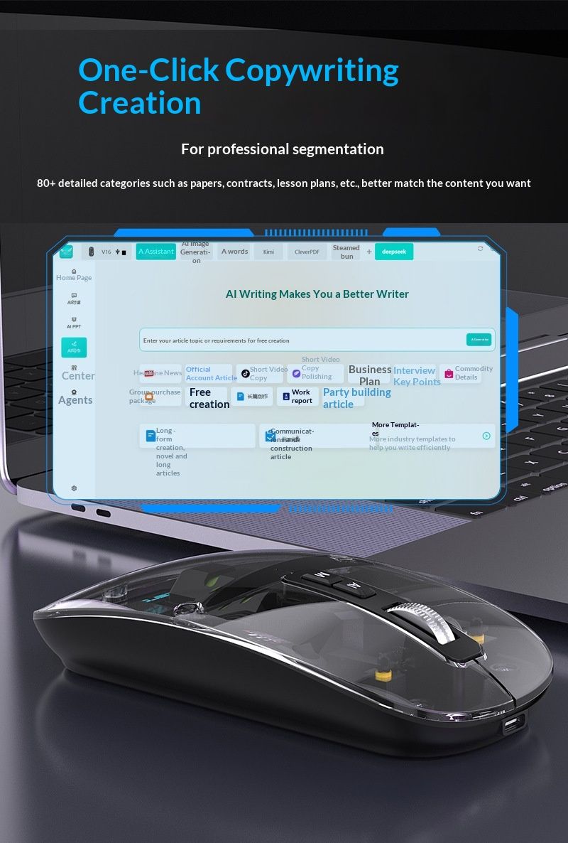 NeoGear Factory Neue KI-Smart-Maus V11 mit 5 Tasten, Dual-Modus, Bluetooth-Übersetzung, Schreiben, Zeichnen, Formular-PPT, Spracheingabe_voghion.com