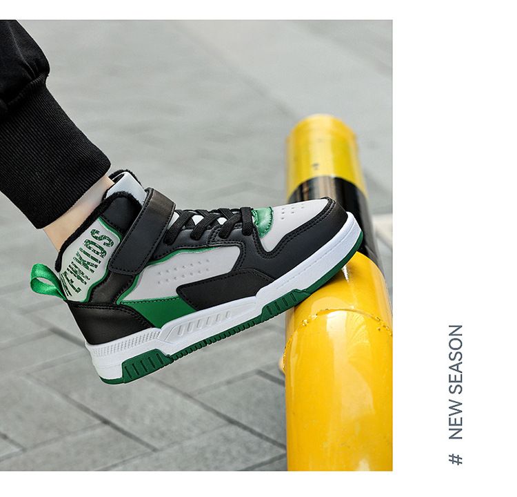 Scarpe per bambini, scarpe da ginnastica alte per bambini, per ragazzi, 2024, nuove, invernali, più velluto e cotone, calde per ragazze, scarpe casual per bambini di media e grande taglia_voghion.com