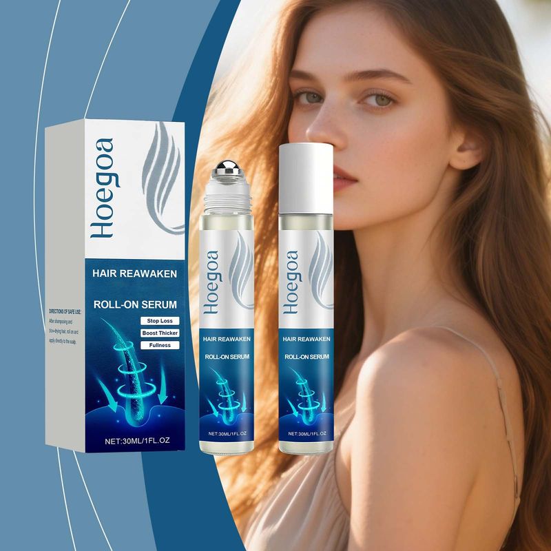 Hoegoa Roll-On Refreshing Moisturizing Hydrating Nourishing Scalp Smooth Glossy Massage Hair Care Essence_voghion.com