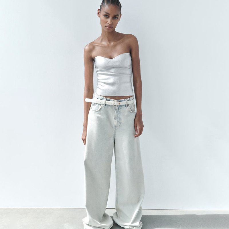 Vestito da festa beige in denim, aderente, largo, corto, con perline, a V, lungo, mini, autunno, con bottoni, cerniera, comodo e traspirante._voghion.com