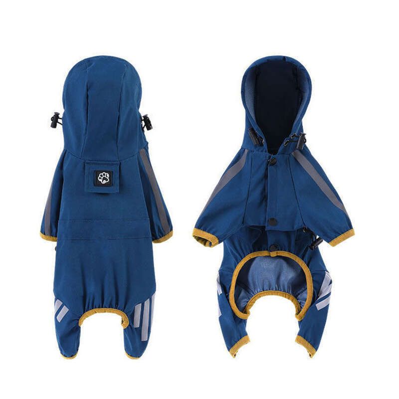 【Scelta colorata】 Impermeabile con cappuccio, impermeabile, per cani, con strisce riflettenti per esterni, per quattro stagioni_voghion.com