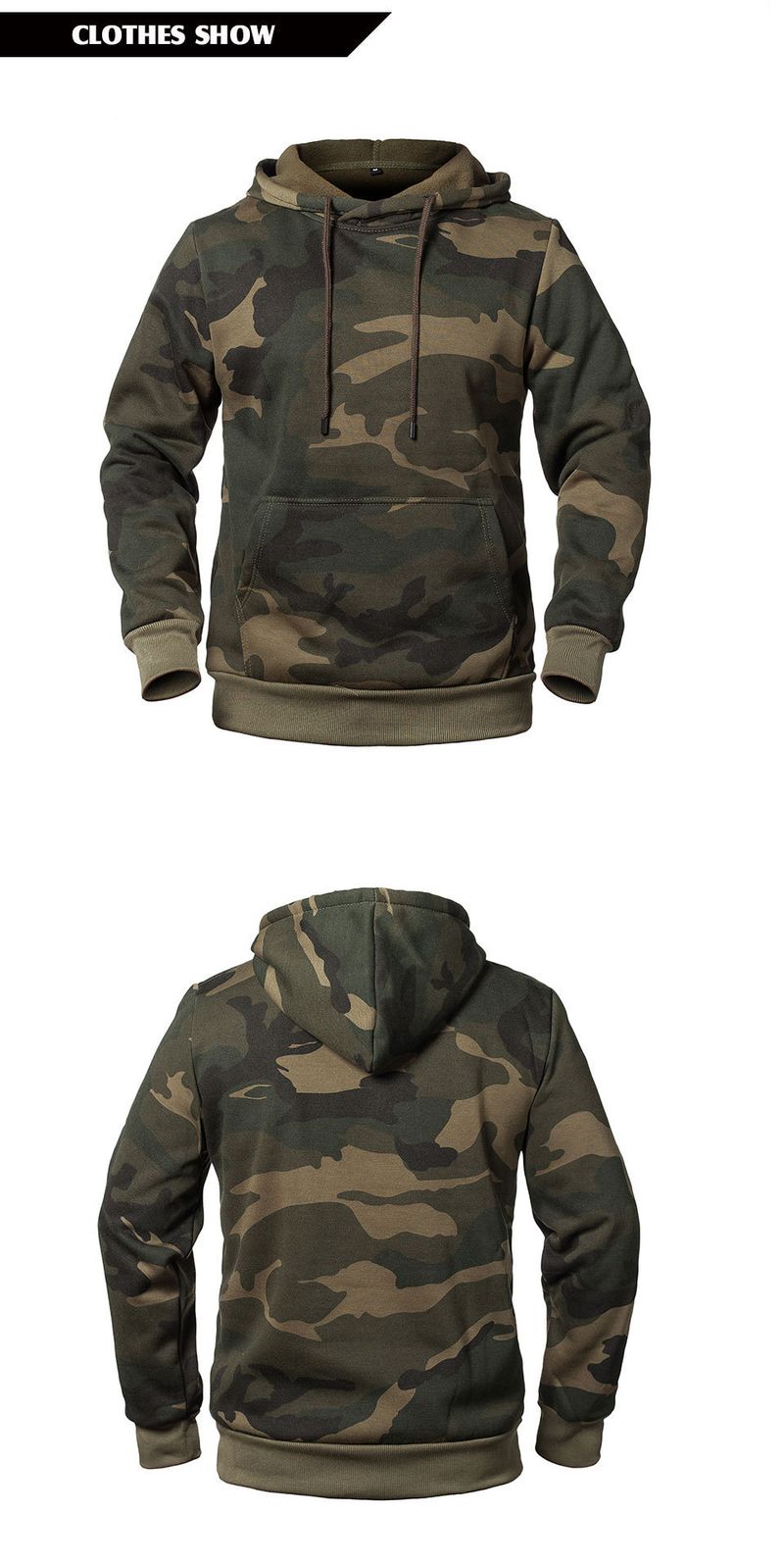 Trendy Herbst und Winter Camouflage Langarm Kapuzenjacke für Herren mit Wärmeübertragung bedrucktem Fleece-Hoodie_voghion.com