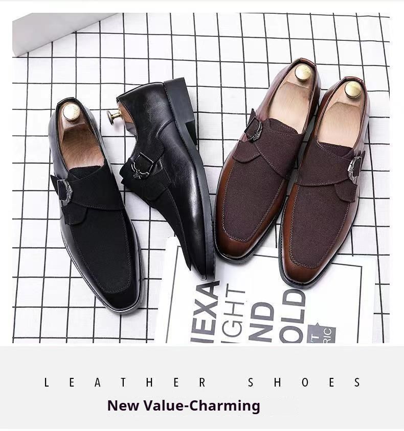 Scarpe casual formali da uomo in pelle, stile britannico coreano da uomo satinato, scarpe oversize a punta, stile,_voghion.com