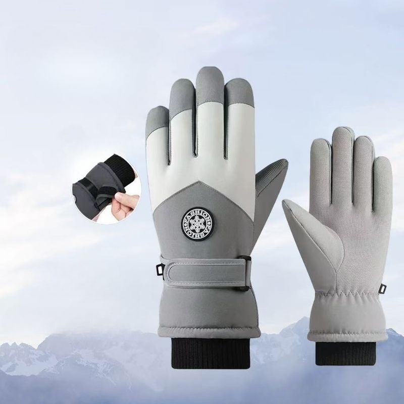 Luvas de ciclismo ao ar livre, à prova de vento, forradas com lã, quentes, resistentes à água e com tela sensível ao toque, para esqui, para homens e mulheres_voghion.com