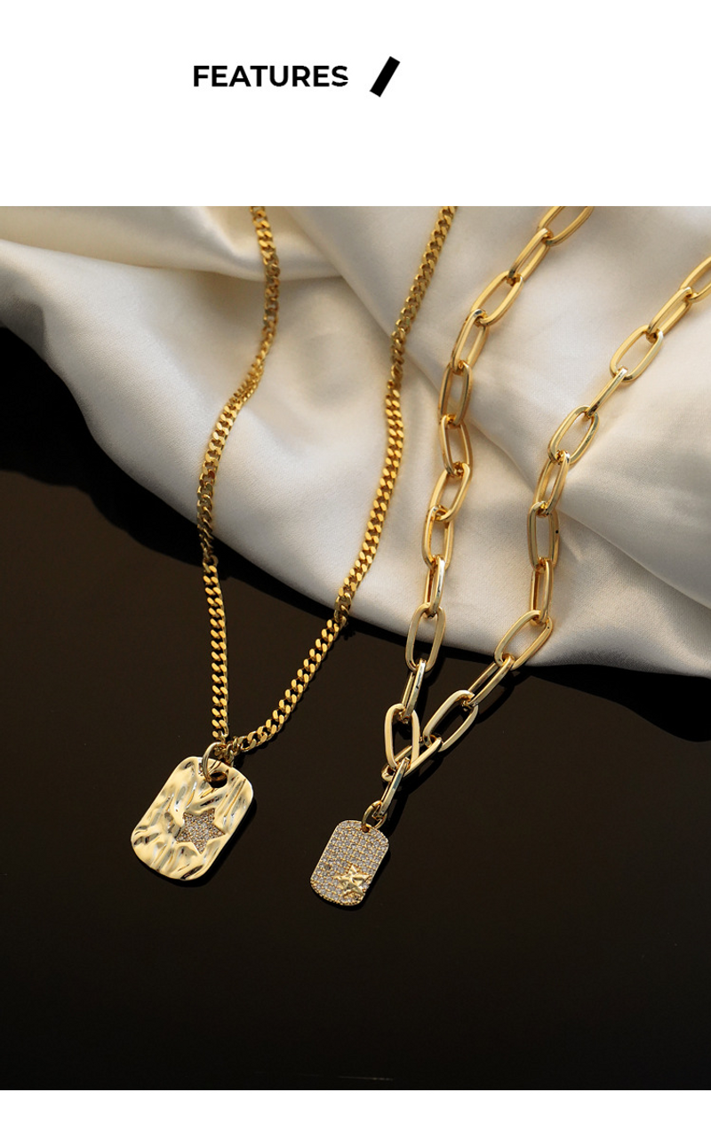 Collana con stella a forma di nicchia leggera, design estivo femminile, semplice catena per clavicola, accessori in stile freddo._voghion.com