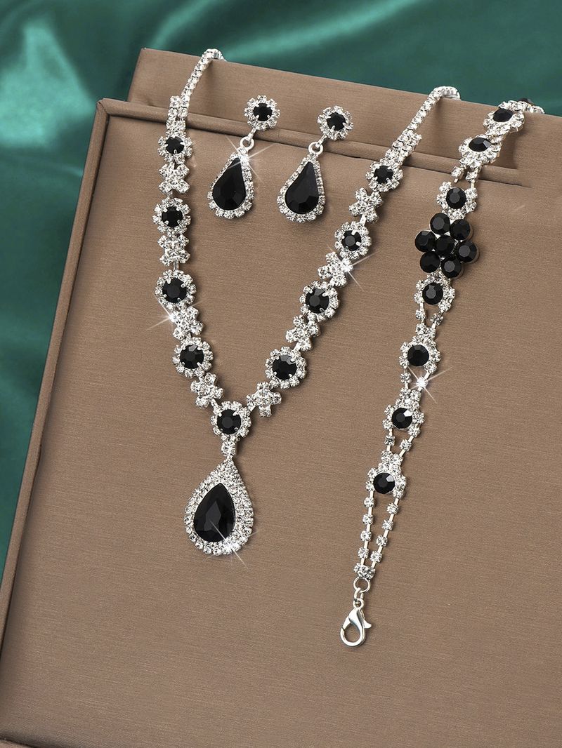 Set di gioielli da donna, borsa a mano, borsa da sera, tracolla, borsa a catena con collana, orecchini e bracciale_voghion.com