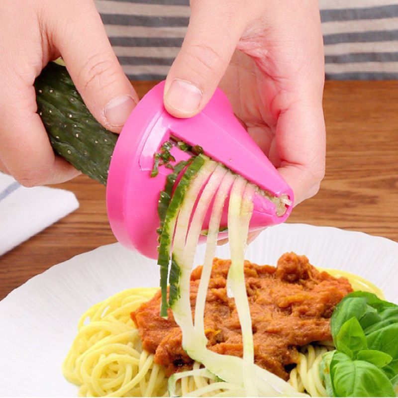Vegetable Multifunction Spiral Shredder Peeler Manual Potato Carrot Radish Rotating Grater Kitchen Tool_voghion.com