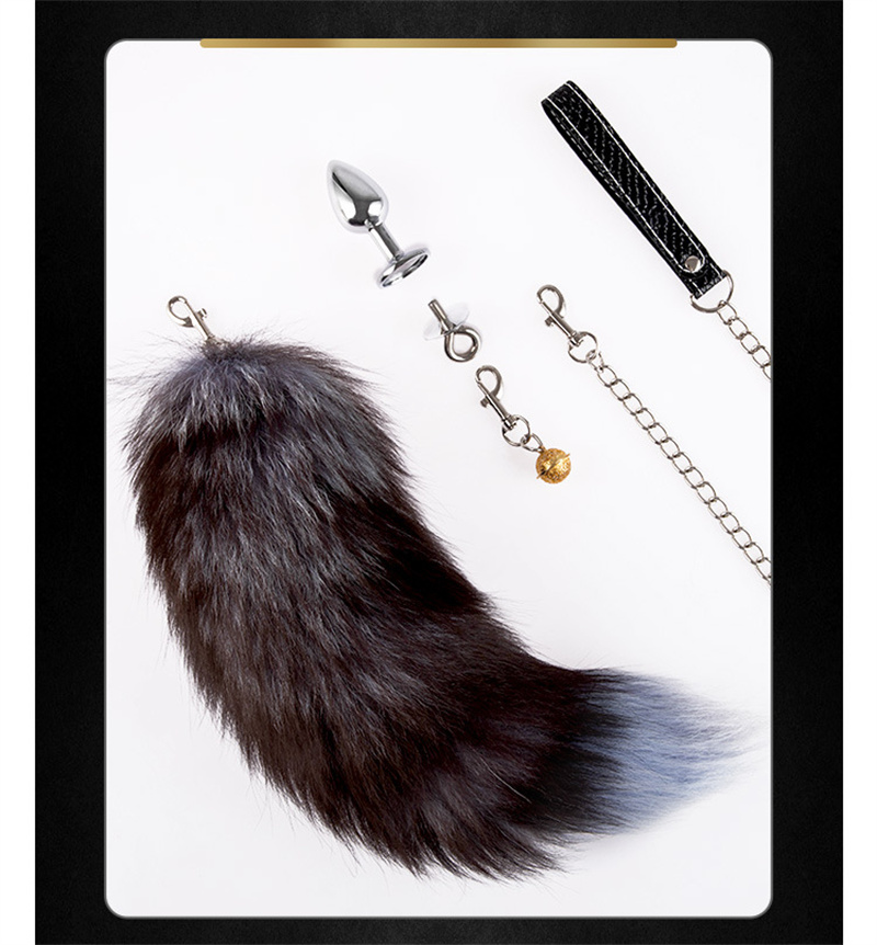 Schwanz Anal Fox Butt Plug Metall Anus Perle mit Ketten Bell Bondage Slave Sexspielzeug für Frauen Erwachsene Produkte C_voghion.com