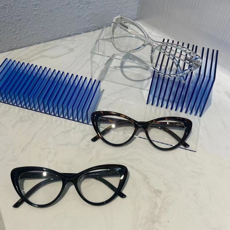 Nuovo Trendy Cat TR Spring Leg Miopia Eye Frame Uomo e Donna Moda Anti Blue Light Flat Mirror 9015_voghion.com