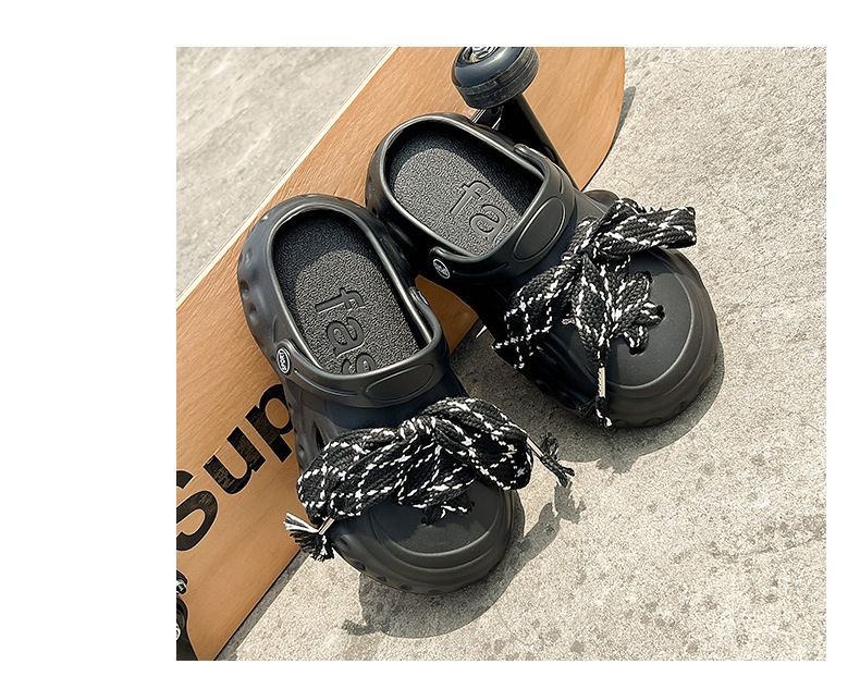 Ciabatte da donna in EVA, con fori in PVC, da abbinare e abbinare, da indossare all'esterno per aumentare l'altezza, sandali estivi con suola spessa e alla moda._voghion.com