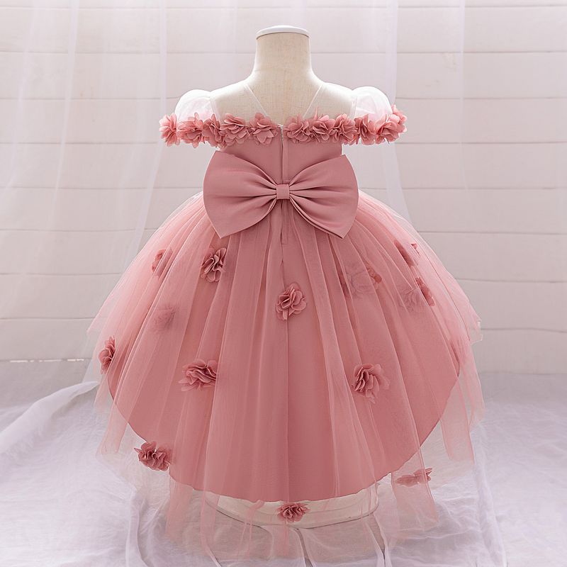 Kids' Clothing Baby Birthday Dress Children's Princess Dress With Tail Mesh Fluffy Dress_voghion.com