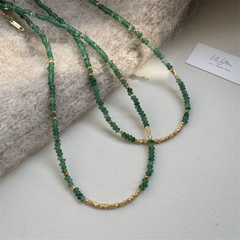 Green Donglin Natural Stone Beaded Necklace For Women Light Luxury High End 2025 New Spring Retro Niche New Chinese Style_voghion.com
