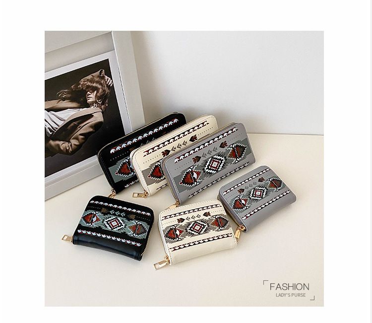 Torby damskie Nowa krótka damska portmonetka w stylu nadrukowanej torby do przechowywania Duża pojemność z wieloma przegródkami na karty Mini torba na karty_voghion.com