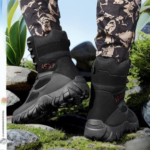 Large Breathable Tactical Boots For Outdoor Hiking, Wear-resistant Training, Combat Boots, High Top Desert Boots For Men_voghion.com