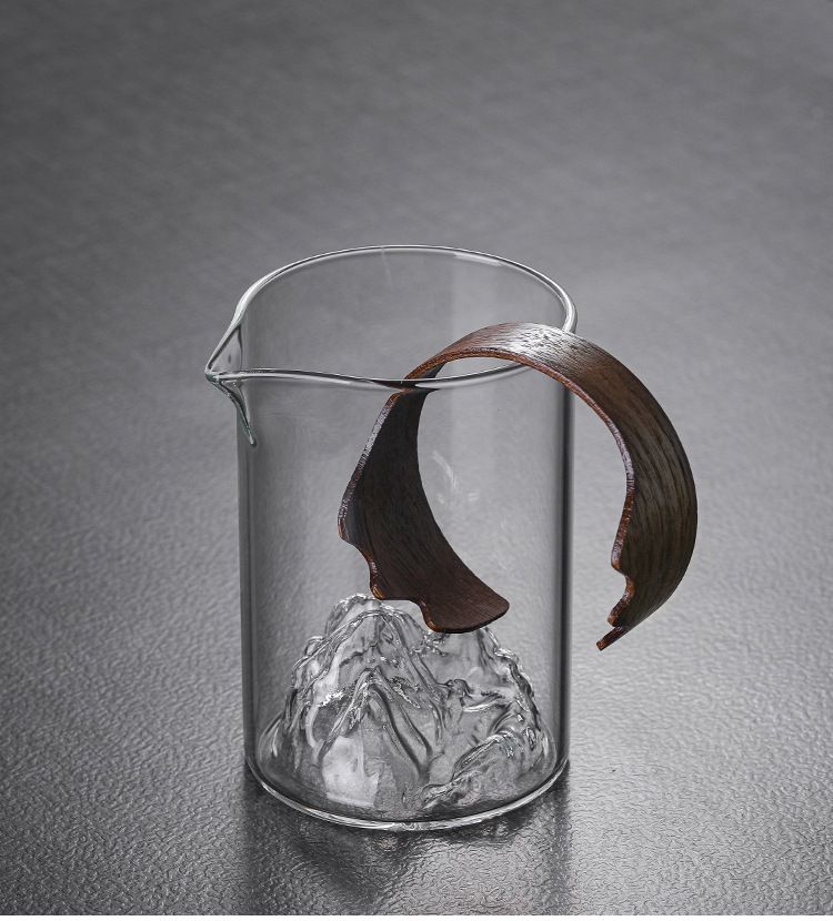 Walnut Chip Heat-resistant Glass Fair Kung Fu Set, Sea, Mountain View, Public Cup, Large Tea Divider, Even Cup_voghion.com