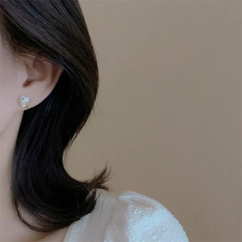 Tulip Cat's Eye Stone Love Ear Nails For Women 2024 New Collection, Unique Design, Versatile Temperament, Earrings And Accessories_voghion.com