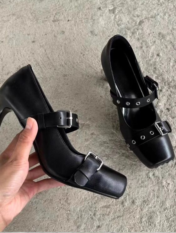 Original Nische High End 7 Cm Hohe Ferse Schuhe Dark Schwein Ballett Schuhe Hot Girl Leder High Heels_voghion.com