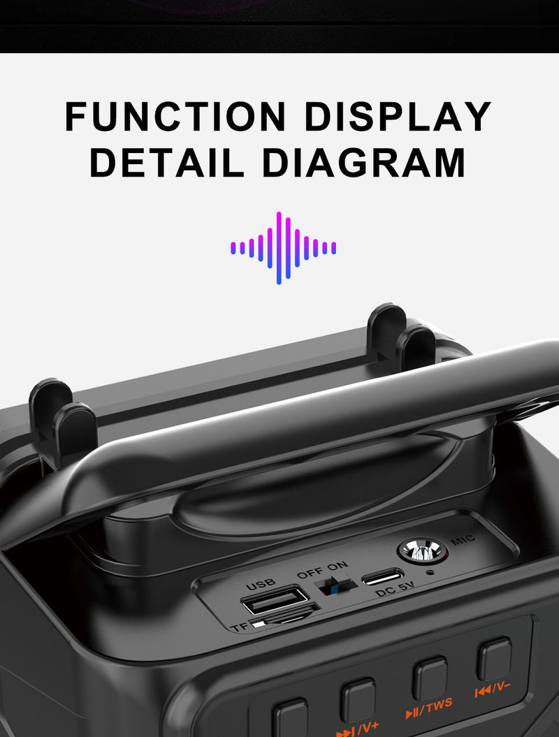 ZQS1499 Gränsöverskridande utrikeshandel utomhus bärbar fyrkantsdans trådlös Bluetooth-högtalare festkaraoke ljud_voghion.com
