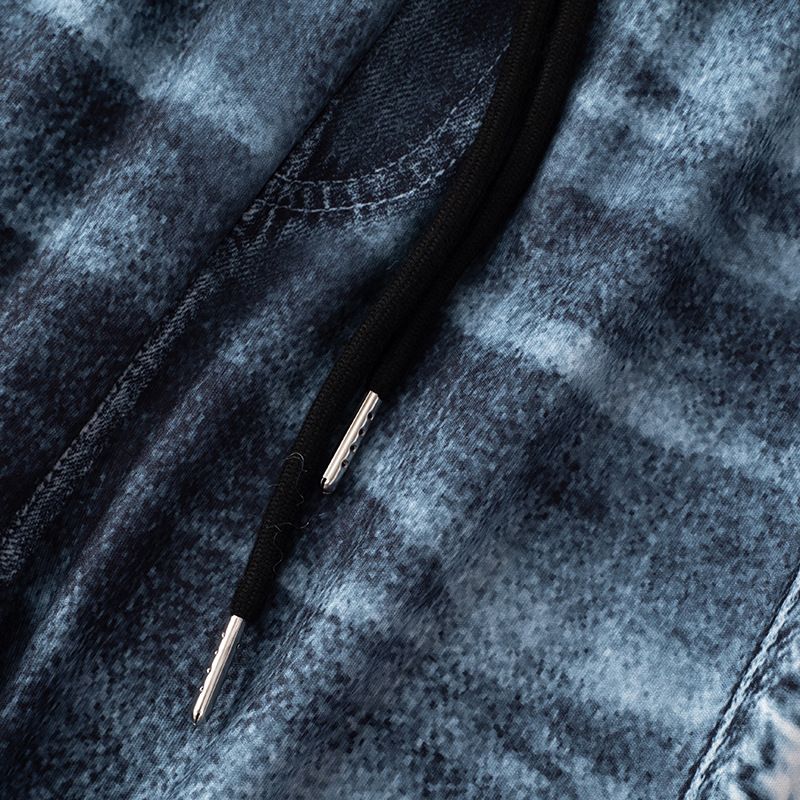 Damkläder High End liten doftstil Retro jeanstryck Jacka Byxor med vida ben Tvådelad kostym_voghion.com