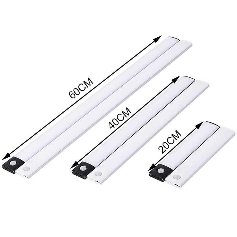 Luz noturna LED tipo C recarregável com sensor de movimento RYYD para armários de cozinha, iluminação de 10 cm/20 cm/30 cm/40 cm/50 cm_voghion.com