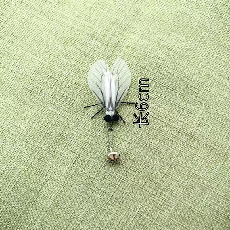 Zabawka dla kota w kształcie owada, wymienna główka, różdżka do zabawy, akcesoria Little Bee, samodzielna rozrywka, ćma, artykuły dla zwierząt_voghion.com