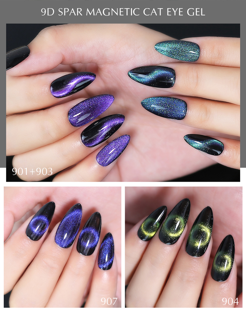Arte Clavo 9D Cat Eye Vernis Semi Permanent UV Sparkling Nagellack Rainbow Glitter Cat Magnetic Nail Gel Polish Snowlight_voghion.com