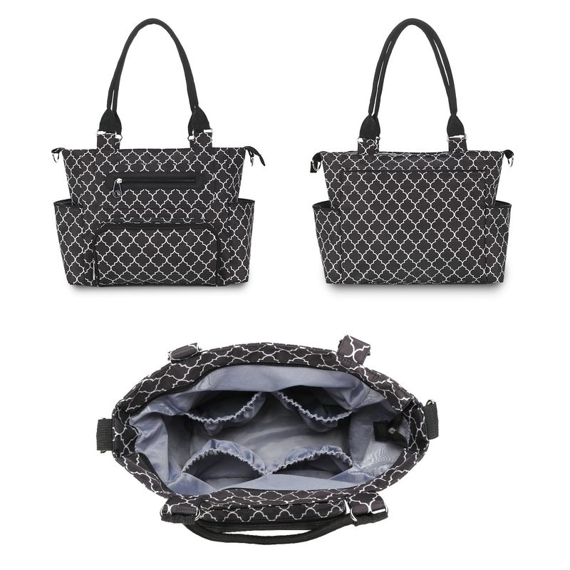 Aboutbaby Large Capacity 7-Piece Diaper Bag Set Multi-Functional Shoulder Tote With Spacious Compartments Stylish & Durable Polyester Travel Daily Use_voghion.com