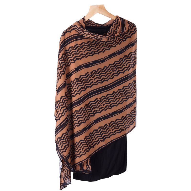 DESERT BREEZE - Langer Schal im arabischen Stil (180 cm), bedrucktes Satin-Polyester, Verkaufsschlager_voghion.com