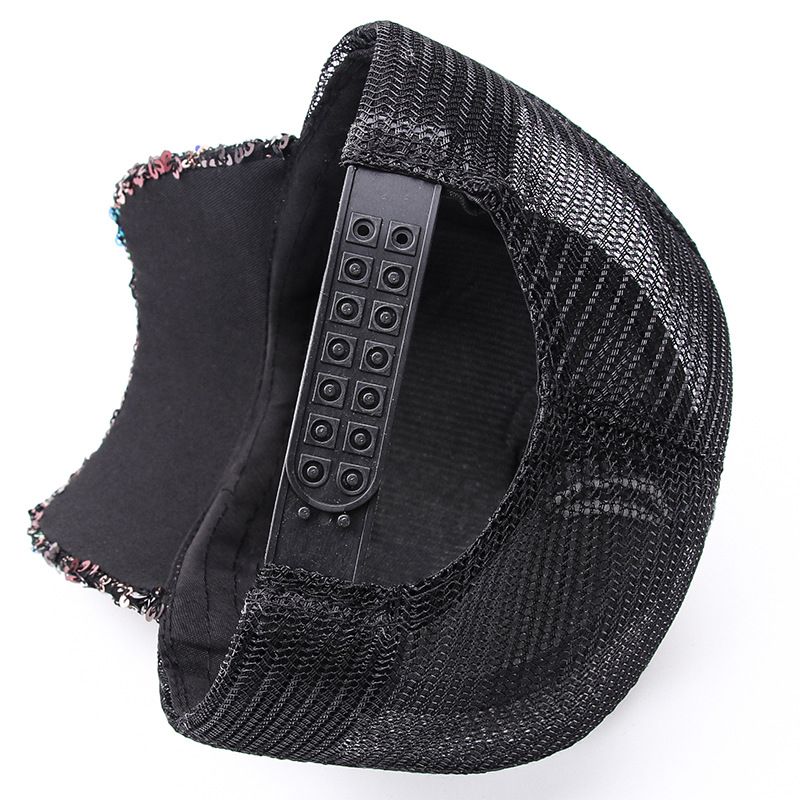 2021 Regenbogen Pailletten Baseball Kappe Für Frauen Sommer Baumwolle Hut Mädchen Snapback Hip hop Gorras Bones Mädchen Party hut_voghion.com