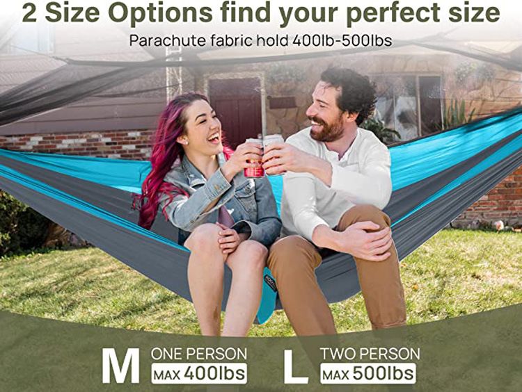 Hammock Outdoor Camping Single Double Parachute Cloth Color Matching_voghion.com