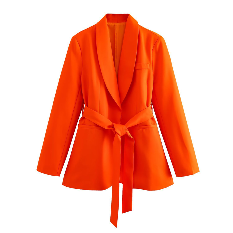 2023 Spring New Women's Clothing Belted Casual Blazer + Pants Set_voghion.com