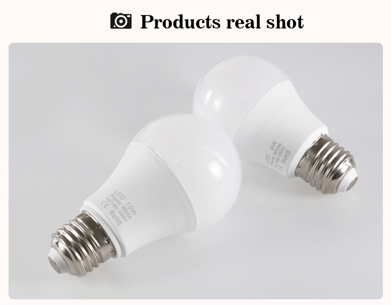 6 pièces LED ampoule lampes E27 AC220V 240V puissance réelle lampe à LED 18W 15W 12W 9W 6W 3W Lampada LED projecteur lampe de Table lumière LED_voghion.com