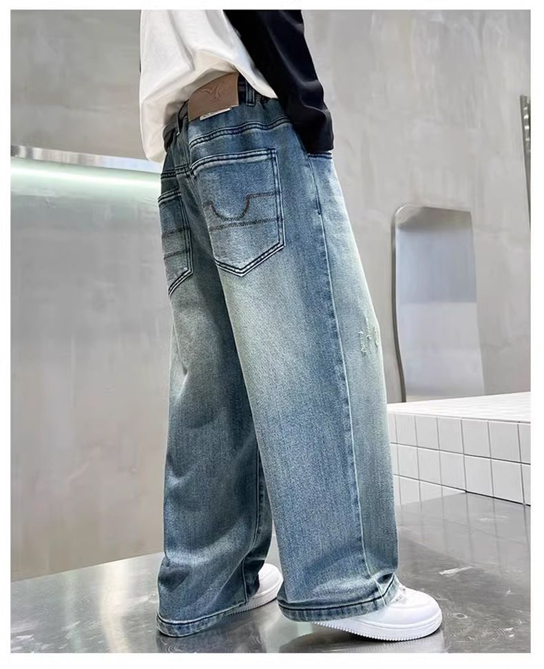 Dětské oblečení Chlapecké kalhoty jaro 2025 Nové chlapecké džíny Velké děti podzimní sportovní kalhoty Módní trend_voghion.com