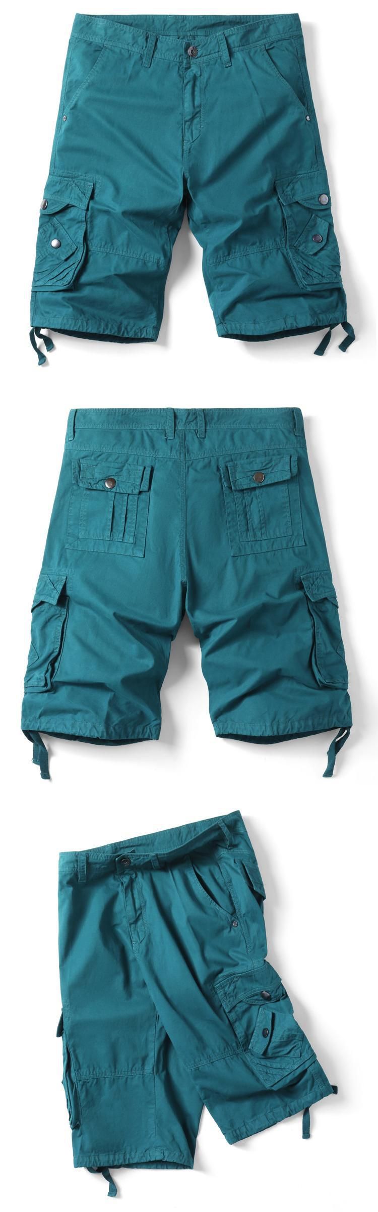 Calças masculinas 5 pontos, moda verão, 5 pontos, multibolsas, hip hop, skate, soltas, camufladas, calças 5 pontos_voghion.com
